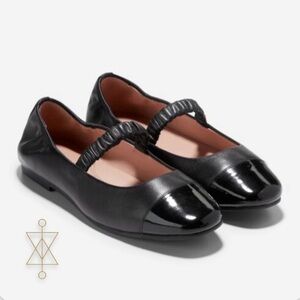 NWB Cole Haan Women's Black Patent Toe Leather Flats
